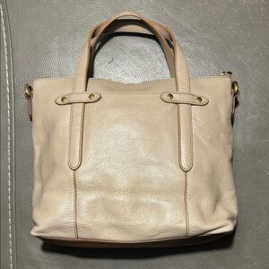 Fossil Felicity Leather Satchel Tote Bag, No Crossbody Strap
